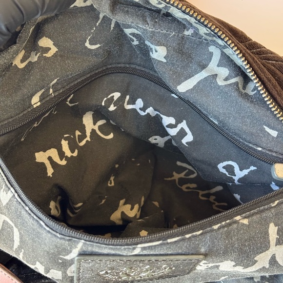 Vintage Juicy Couture Gothic Black Velvet Bag Silver Accents w/ Original Box - Picture 12 of 13